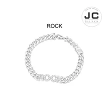 Новые модные амулеты Серебро 925 оригинальная гравировка, серебряный браслет-цепочка "Рок" для женщин с монологотипом Гламурные циркониевые ювелирные изделия