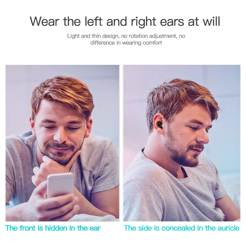 Мини Bluetooth наушники беспроводные наушники-вкладыши невидимые Auriculares вкладыши громкой связи гарнитура стерео с микрофоном для huawei Xiaomi Android