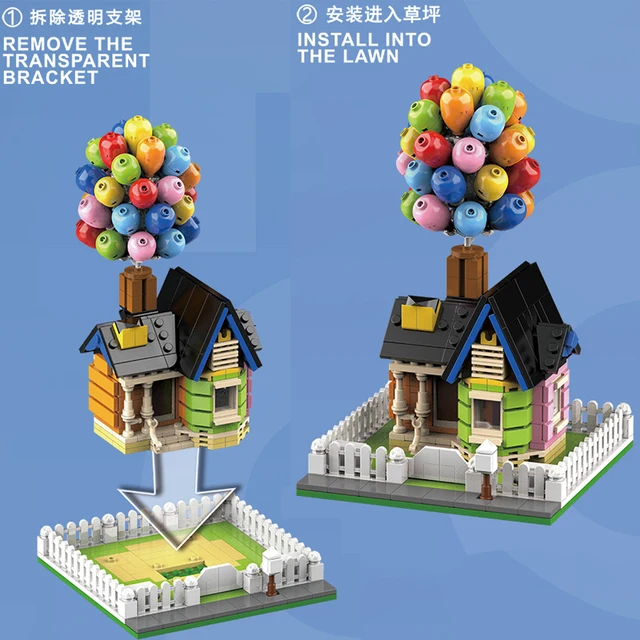 Mailackers City Expert Architecture Flying Balloon House Tensegrity Sculptures Modular City Building Blocks House Children Toys 6