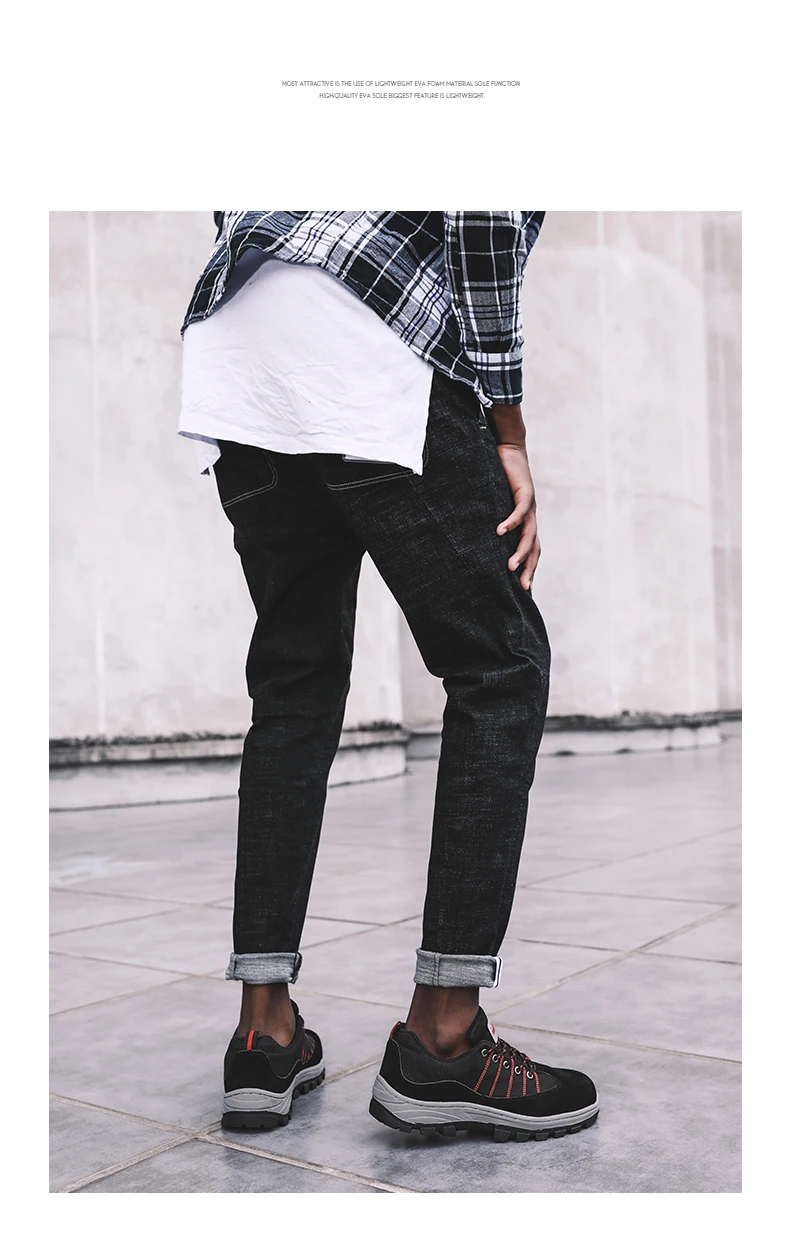 Защитная обувь для мужчин, ботинки со стальным носком, уличные проколы, стальная подошва, безопасные рабочие ботинки, удобные промышленные ботинки AODLEE