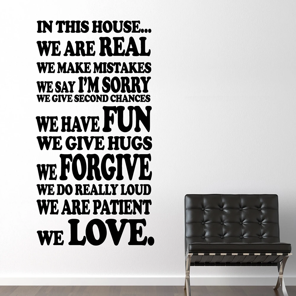 House Rules Vinyl Wall Stickers For Living Room Family Quote Decal Bedroom Home Decor Removable Art Mural C532 | Дом и сад