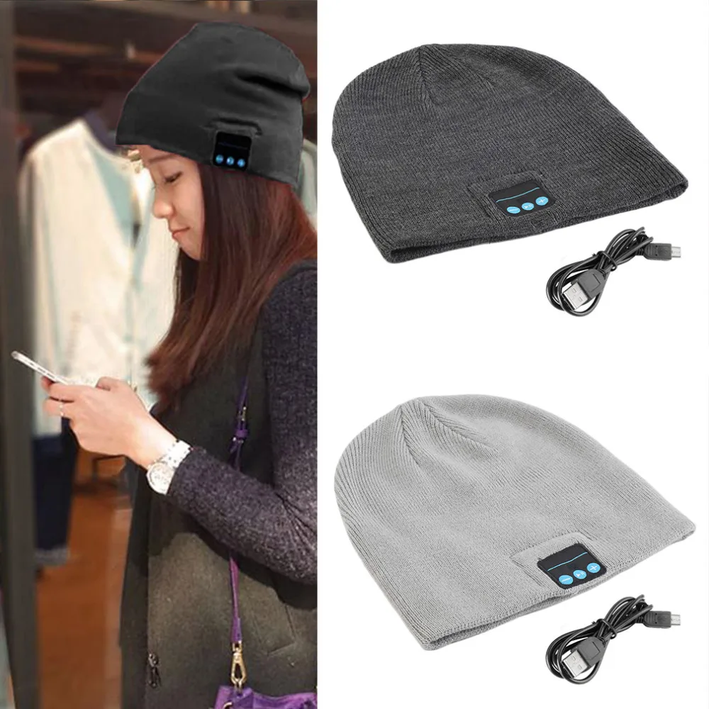 Wireless Bluetooth Hat Winter Warm Beanies With V3.0+ EDR Bluetooth Music Hat Skullies Unisex Cool Knitted Cap