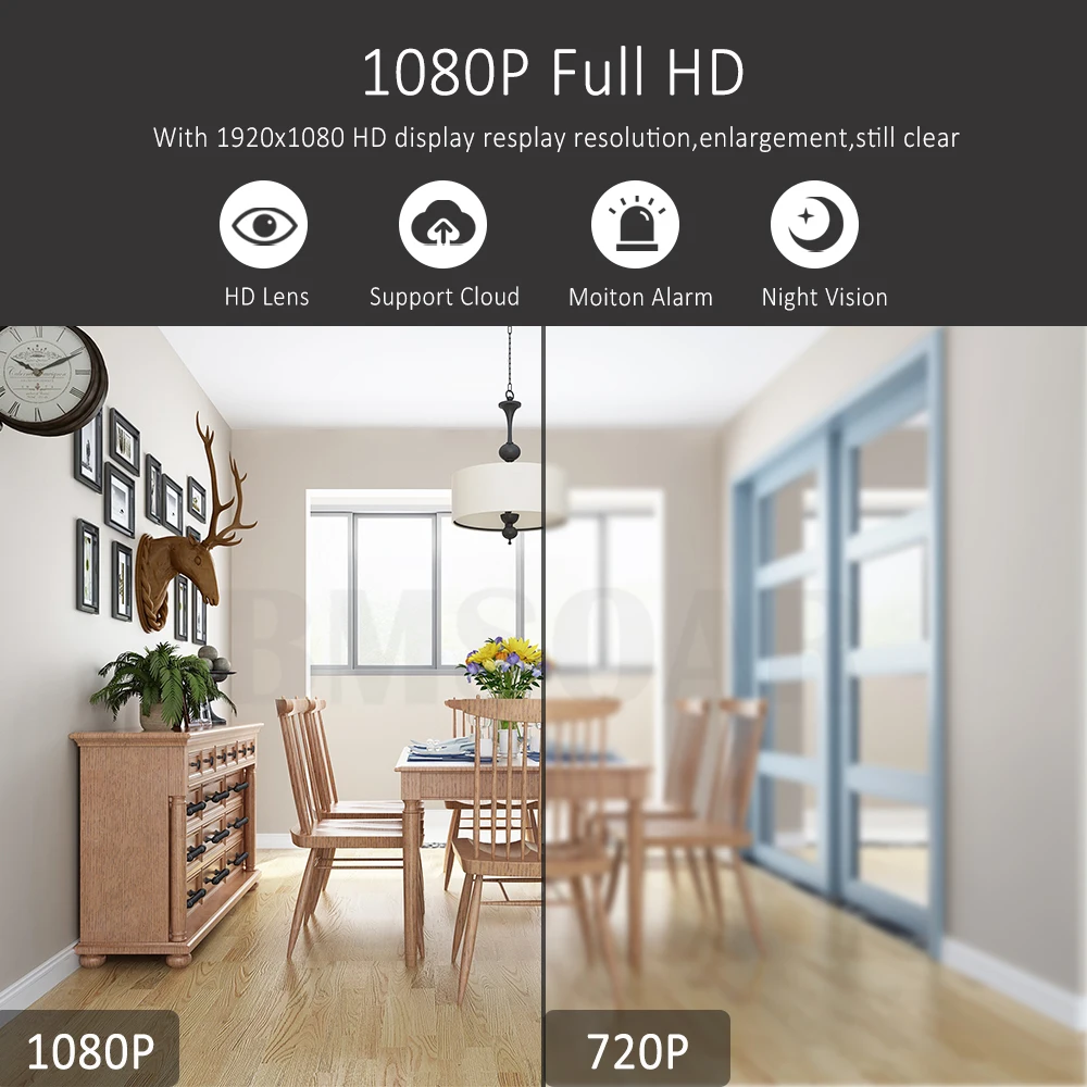 2022 new Surveillance WiFi Camera Black Smart 1080P HD Home Security camera Auto Tracking Network CCTV video Wireless  IP Camera wireless camera