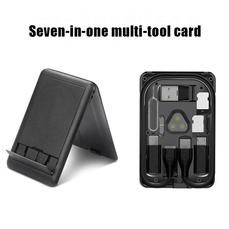 Multi-Function Universal Smart Adaptor Card Wireless Charger Card Portable Holder Charging Card SIM Portable Storage Box FKU66