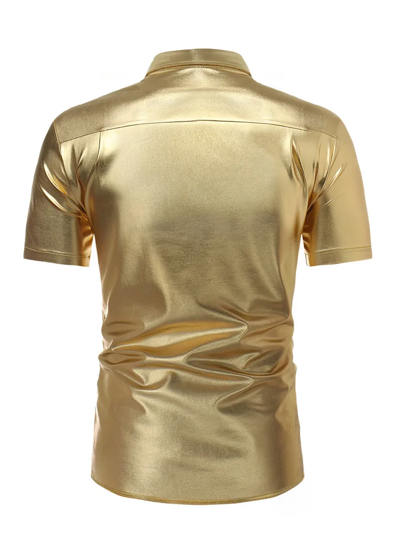 Мужские Металлические Блестящие для ночного клуба вечерние рубашки Camisa Masculina 2021