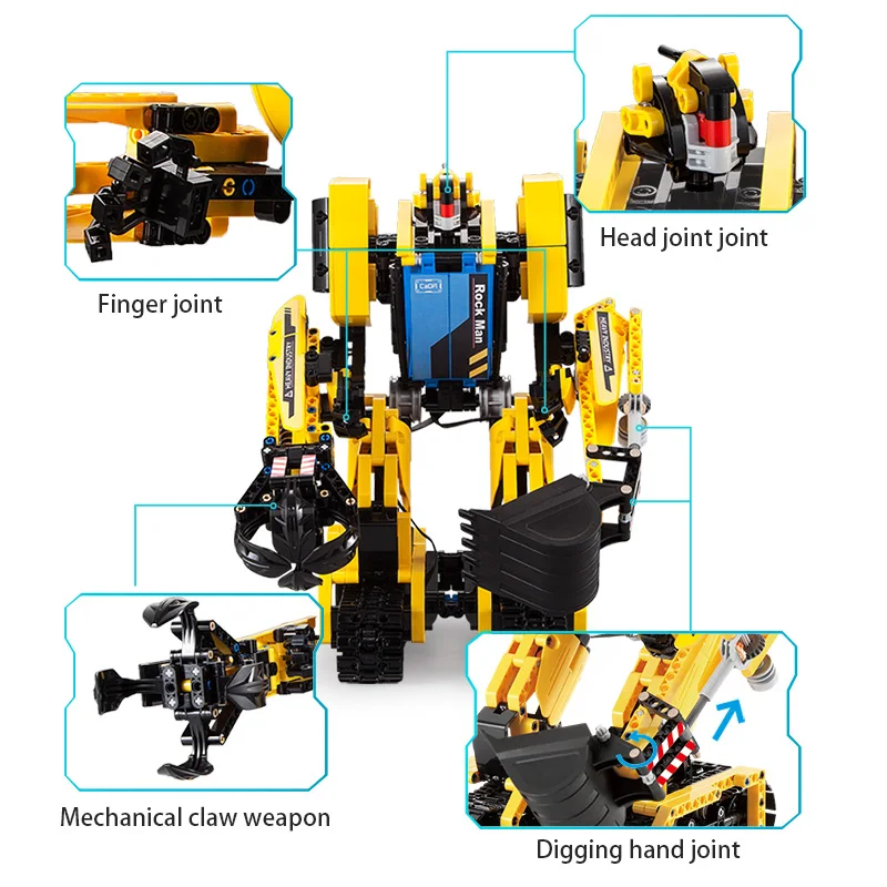 Cada 930PCS RC робот Megalithic умный строительный блок городской технический экскаватор на