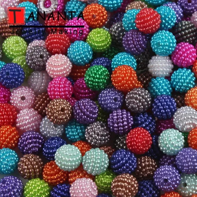 Colorful White Acrylic Bayberry Beads 10-20mm Round Loose Europe Beads For Jewelry Making Crafts Bracelet DIY Accessories Mixed color