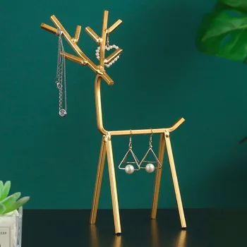 

Nordic Creative Metal Deer Jewelry Rack Miniature Model Modern Art Display Ornament Home Decoration Accessories Room Decor