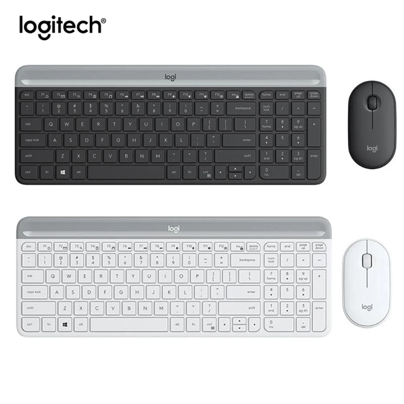 Logitech MK470 Slim 2 4G ультратонкий бесшумный набор оптической мыши 1000DPI для ПК Windows
