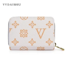 

VV Brand Women Short Wallets PU Leather Female Plaid Purses Card Holder Wallet Fashion Woman Small Zipper Wallet With Coin Purse