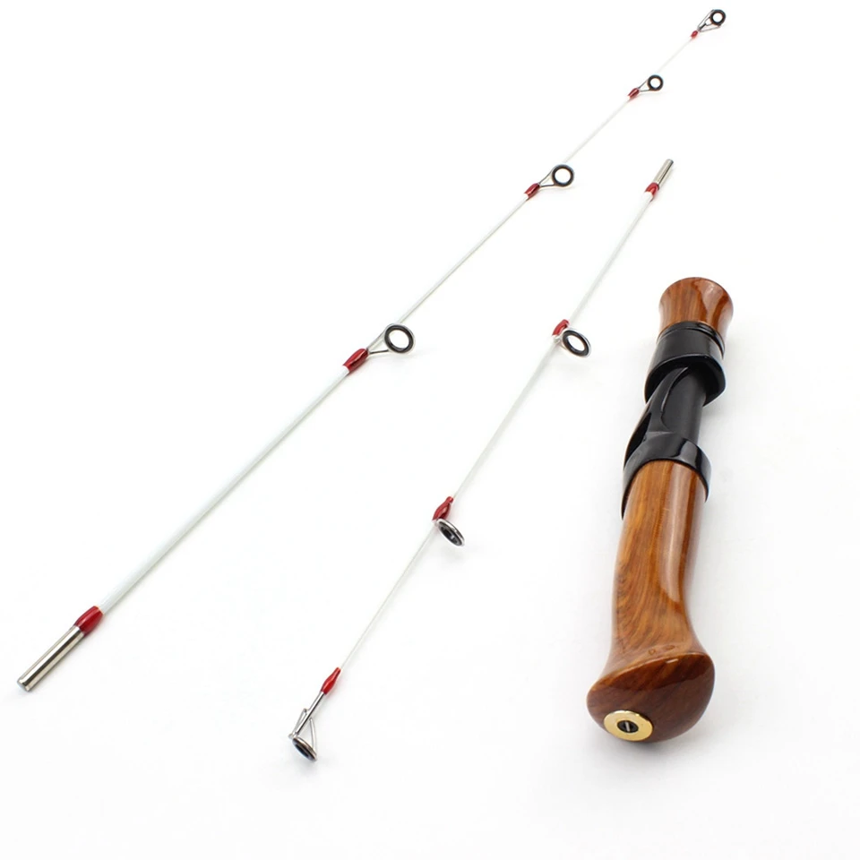 Caña de pescar en hielo, 2 puntas, 52cm, 72cm, invierno, azul, dorado, de pesca al aire libre, carpa, novedad - Hilosyanzuelos