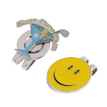 2 шт. сплав мяч для гольфа маркер портативный Шляпа Клип Прочный многоцветный