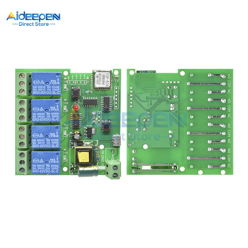 DC 5 V-32 V 12V AC 220V Wifi релейный переключатель 4 канала беспроводной Wifi релейный модуль дистанционное управление переключатель приложение управление для умного дома