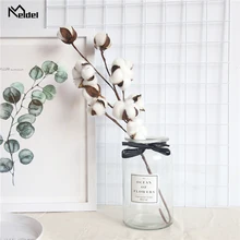 Meldel букет натуральный сушеный хлопок стебли фермерский дом искусственный цветок наполнитель Цветочный декор имитация цветов для дома Свадебный декор