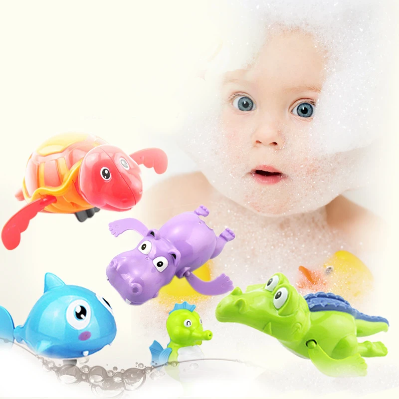 

1PCS Cute Cartoon Animal Tortoise Classic Baby Water Toy Infant Swim Turtle Wound-up Chain Clockwork Kids Beach Bath Toys