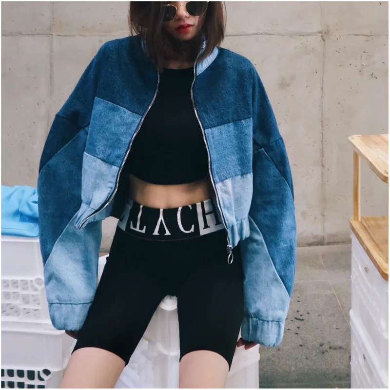 XUXI, высокое качество, осеннее пальто для женщин, градиент, Chaqueta Mujer, одежда с длинным рукавом, новинка, джинсовые куртки FZ0167