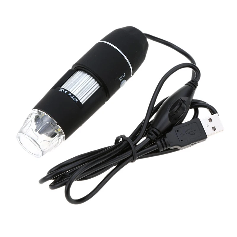 40X~ 800X 8LED USB 2,0 Цифровая минископа эндоскоп Лупа камера драйвер камеры с портативной подставкой с регулируемой яркостью черный
