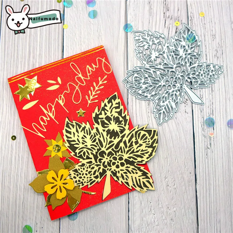 

Naifumodo Maple Leaf Cutting Dies Metal Dies Scrapbooking Album Card Making Embossing Stencil Diecuts Decoration