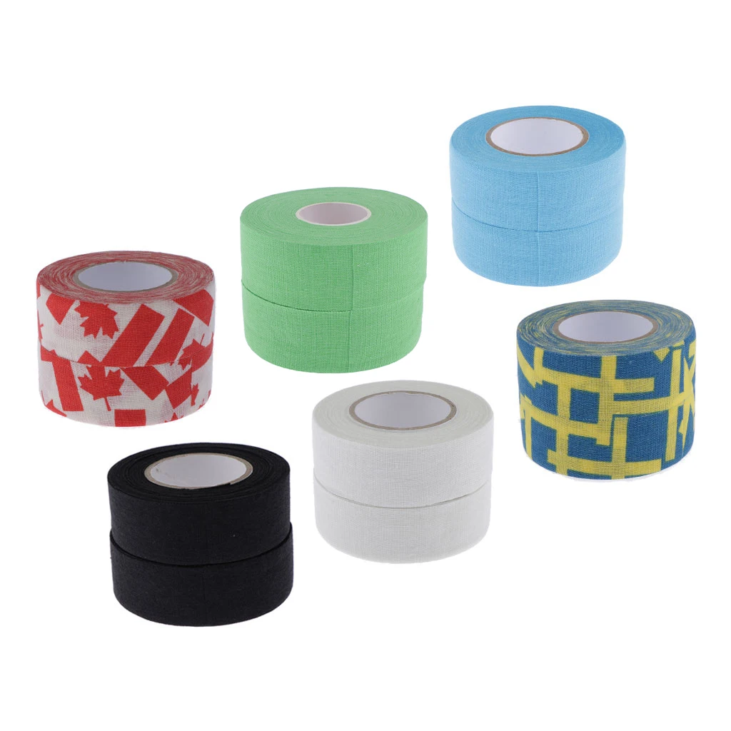 2 Rolls Solid Color Cotton Cloth Ice Hockey Tape - Water Resistant and Strong Adhesive - 1 2 Rolls Solid Color Cotton Cloth Ice Hockey Tape - Water Resistant and Strong Adhesive - 1