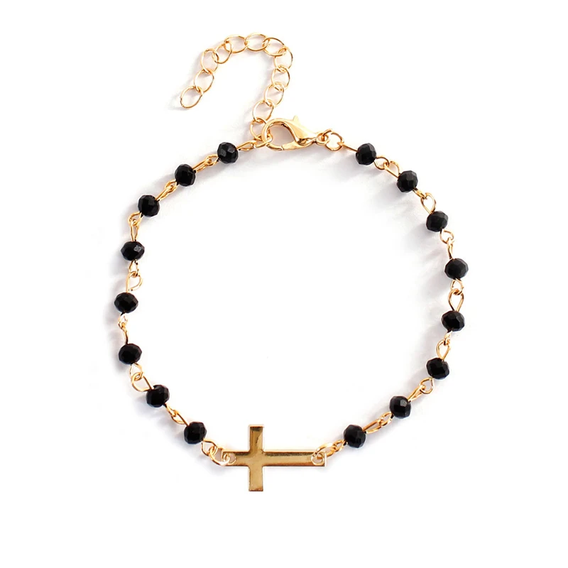 2021 роскошные аксессуары Bt21 Bts Черный Кристалл Крест Браслеты Бесплатная доставка
