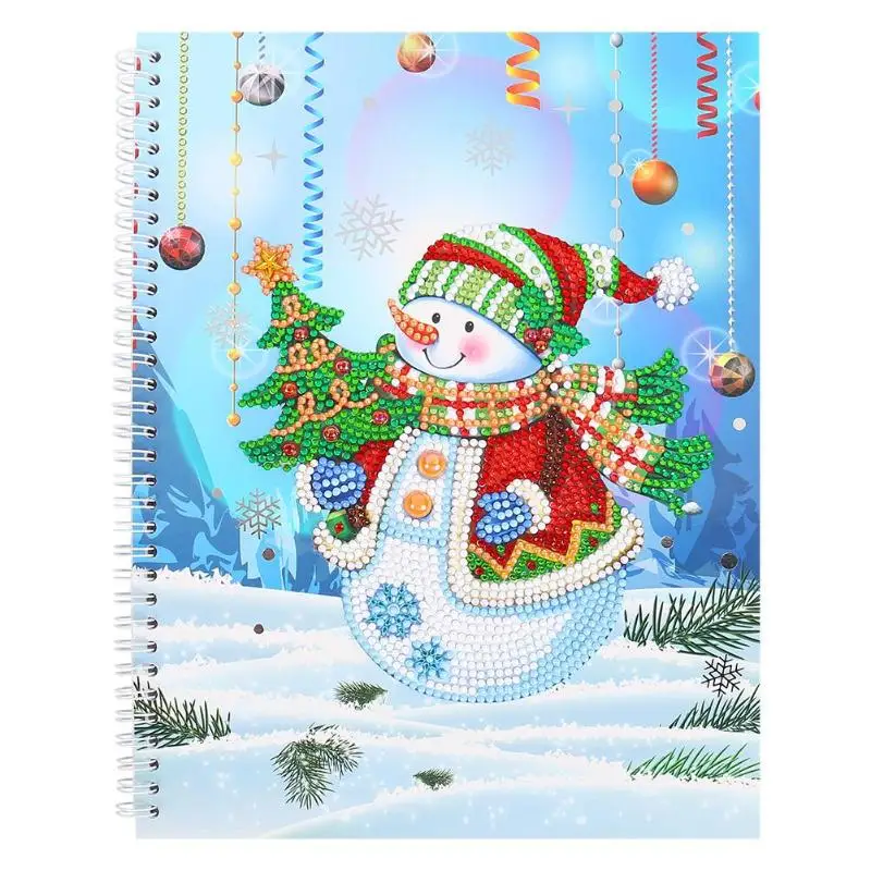 DIY Санта Клаус Олень Снеговик в форме бриллианта альбом для рисования 60 страниц A5 Блокнот Дневник Книга Рождественская Алмазная вышивка подарок - Цвет: M