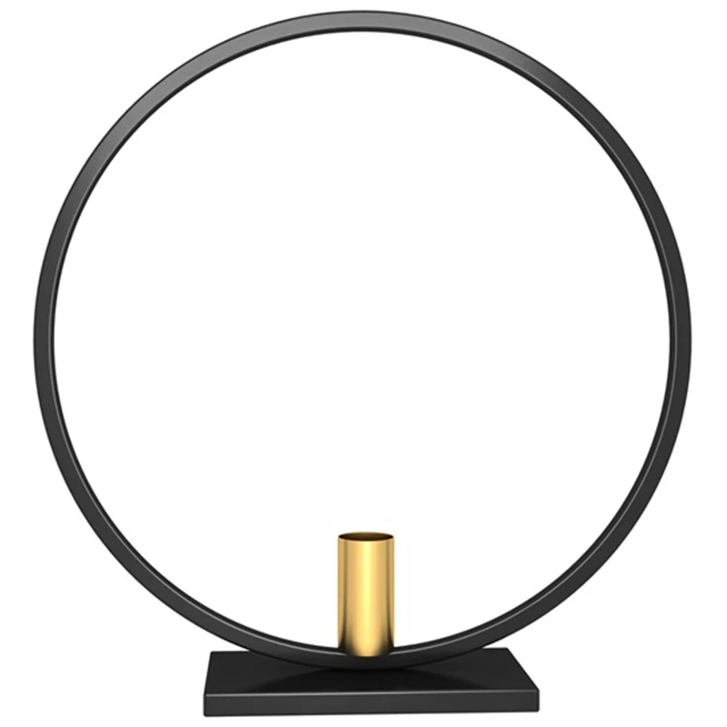 

ELEG-Metal Candle Holders Black Candle Rack Round Iron Candlestick Home Christmas Party Table Centerpiece Decoration 5 Orders