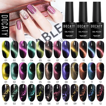 

Docaty 5D Magnet Cat Eye Gel Nail Gel Polish Vernis Semi Permanent Varnish Hybrid Magnetic Soak Off LED UV Top Coat For Nail Art
