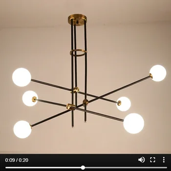 

lyustra lampa Chandelier Branch Light Living Room Hall Iron Modo Glass Ball Popular Modern Pendant Lamp Lighting Fixture