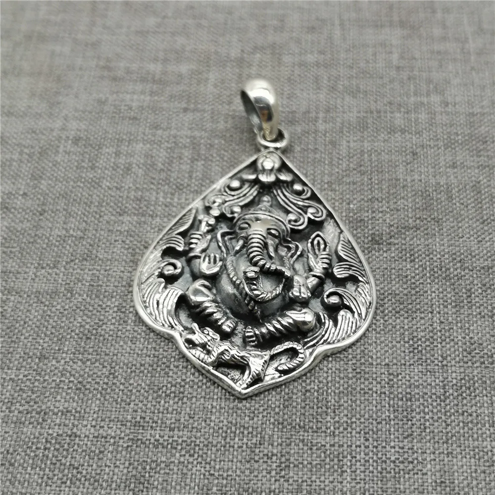 

925 Sterling Silver Ganesha Shiva Elephant Pendant for Necklace