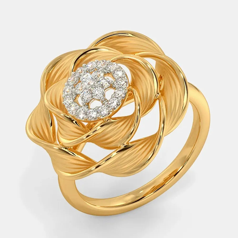 

Big flower-shape full AAA zircon diamond Rings for women gold color luxury jewelry bijoux party accessories 2020 fashion gift