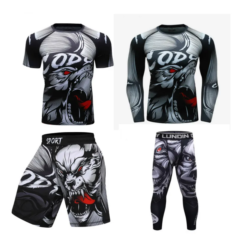 Спортивные наборы MMA Rashguard Jiu футболка джиу джитсу мужские трикотажные изделия