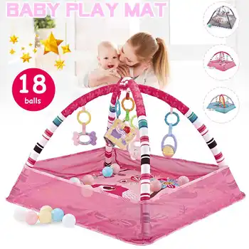 

Baby Fitness Rack Baby Kids Play Toy Baby Gym Play Mat Activity Game Play Crawling Mat with 18 Balls