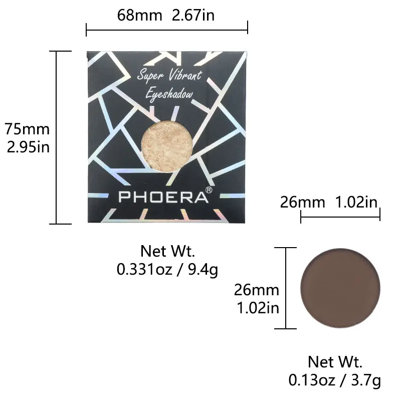 PHOERA, 12 цветов, матовые тени для век, водонепроницаемые, долговечные, монохромные тени для век, для женщин, Профессиональная Красота, макияж, косметика, TSLM2