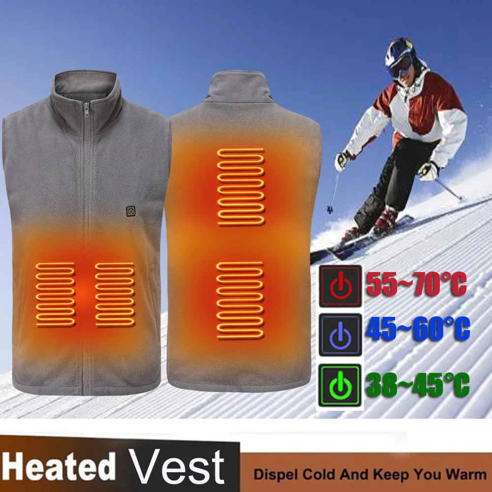 

2019 New Winter Electric Heating Jacket Vest Heated Cloth Coat Men Women's USB Warm Sport Softshell Winter For Hiking Camping