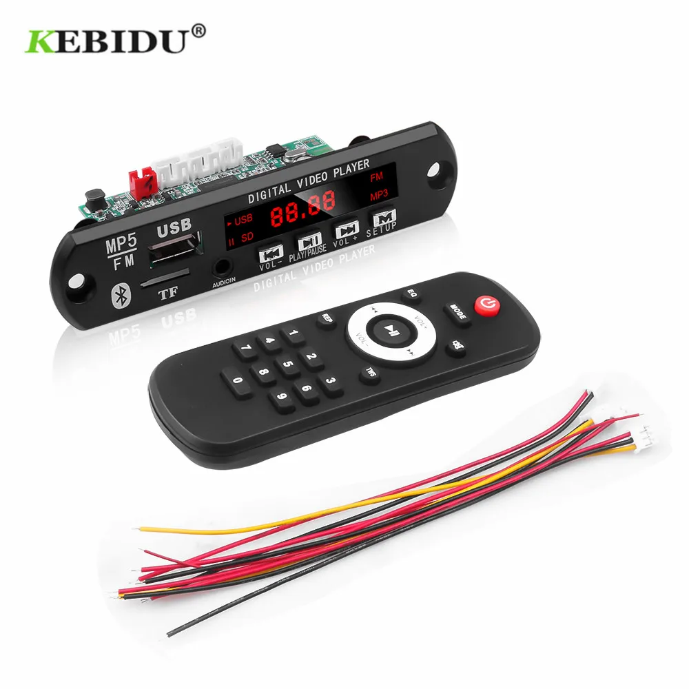 KEBIDU беспроводной аудио приемник 5 в 12 В USB AUX Автомобильный MP3 детектор