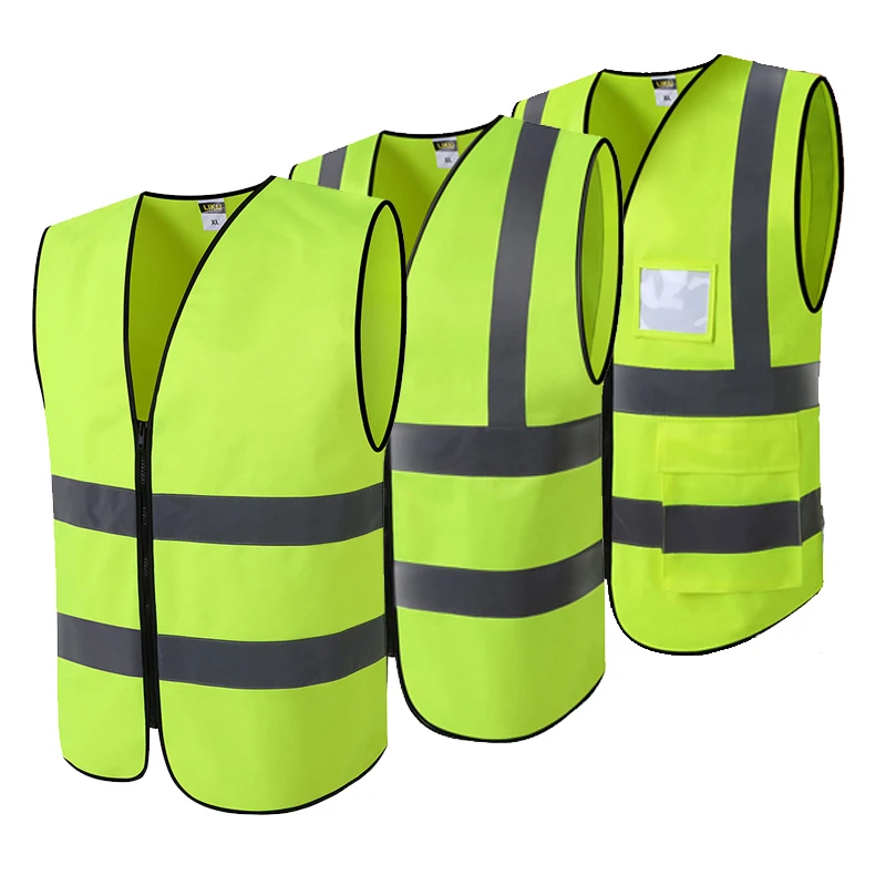 Флуоресцентный желтый защитный жилет Hi Viz рабочая одежда для строительных работ