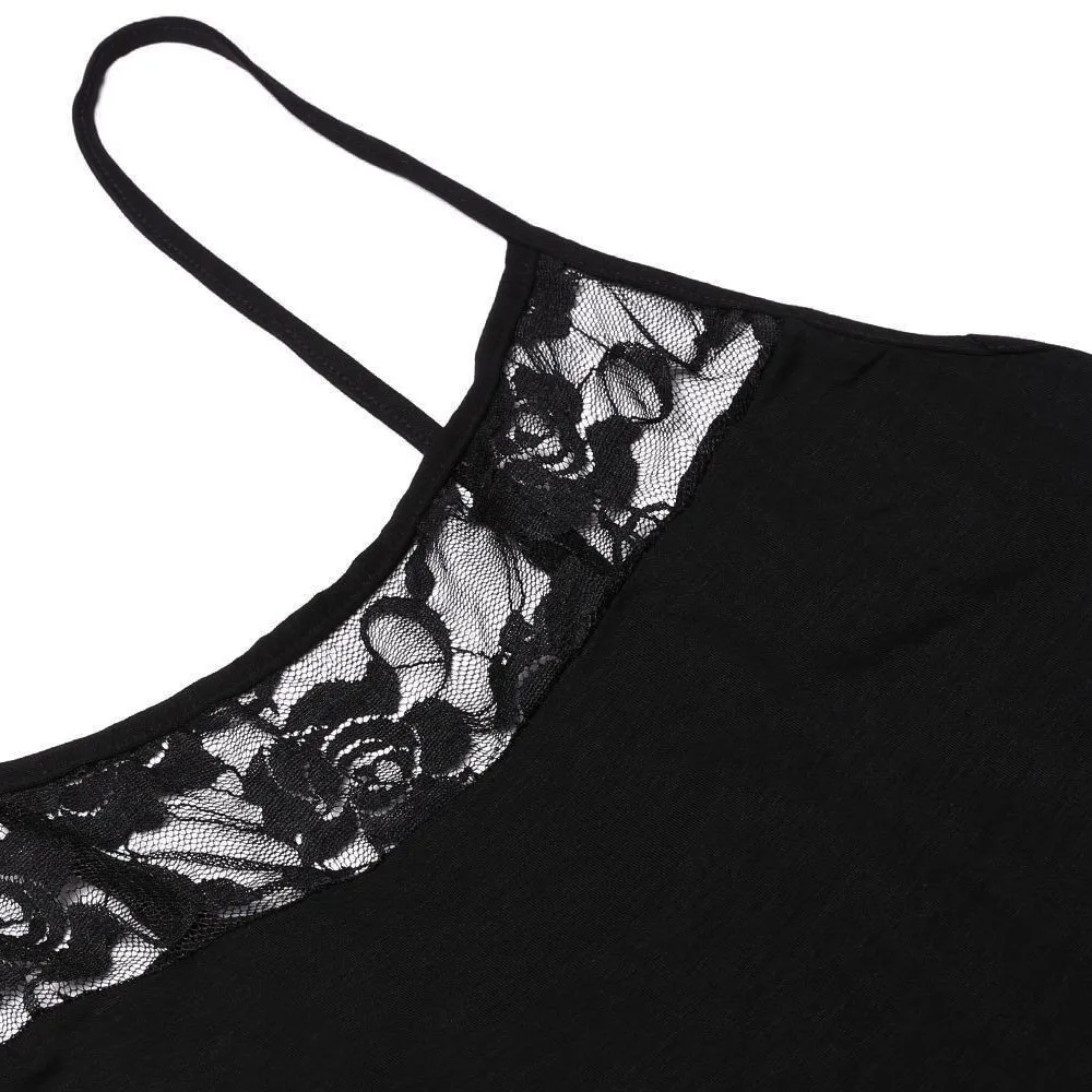 Camisola de Dormir Feminino кружевное сексуальное платье для сна с круглым вырезом Нижнее белье Ночное белье на бретельках мини искушение без рукавов для женщин