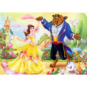 

Vinyl Photography Backdrop Beauty and The Beast Backgrounds newborn Children baby shower background for photo studio