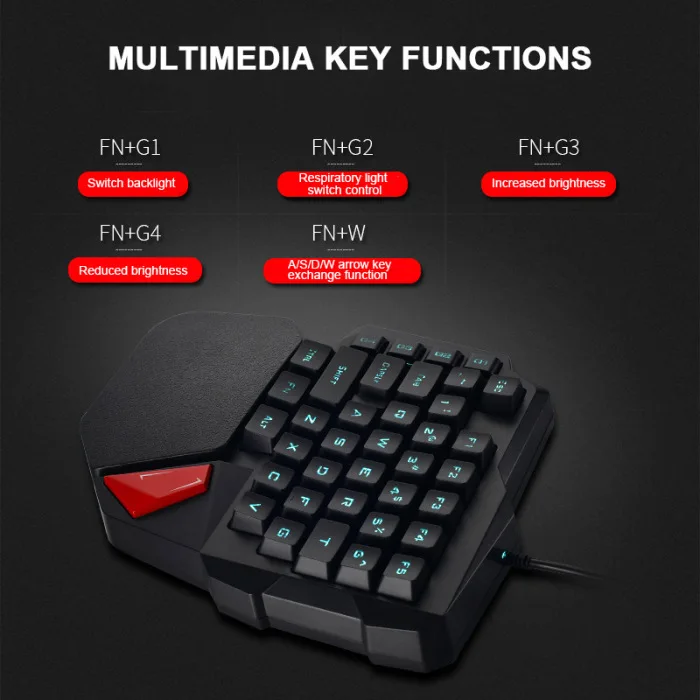 Одинарная Проводная игровая клавиатура 38 клавиш мини-клавиатура для Dota OW PUBG AS99