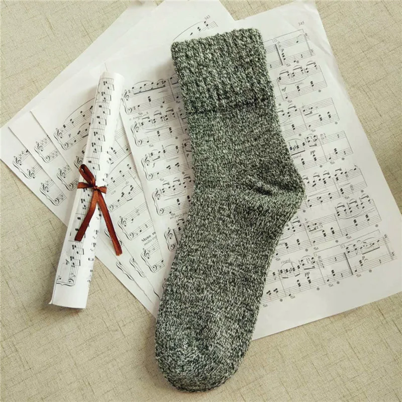 Jerrinut мужские зимние теплые толстые шерстяные носки хлопковые повседневные модные однотонные носки Harajuku высокое качество носки для бизнеса 1 пара