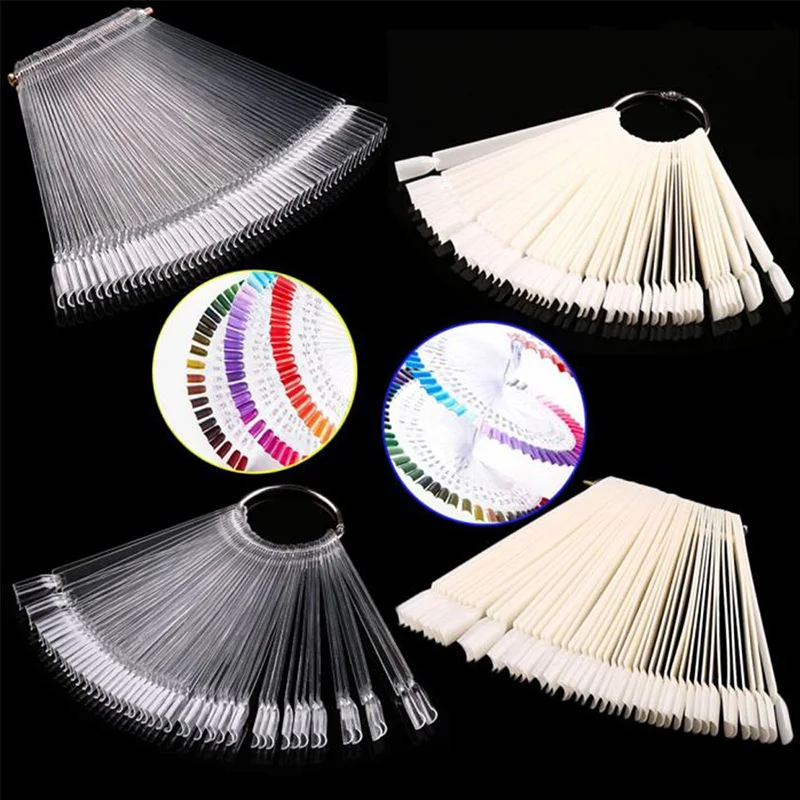 

7 Types Showing Shelf For Nail Art Design Training Polish Color Card Board Fan Round Heart Tree Shaped Practice Manicure Tools