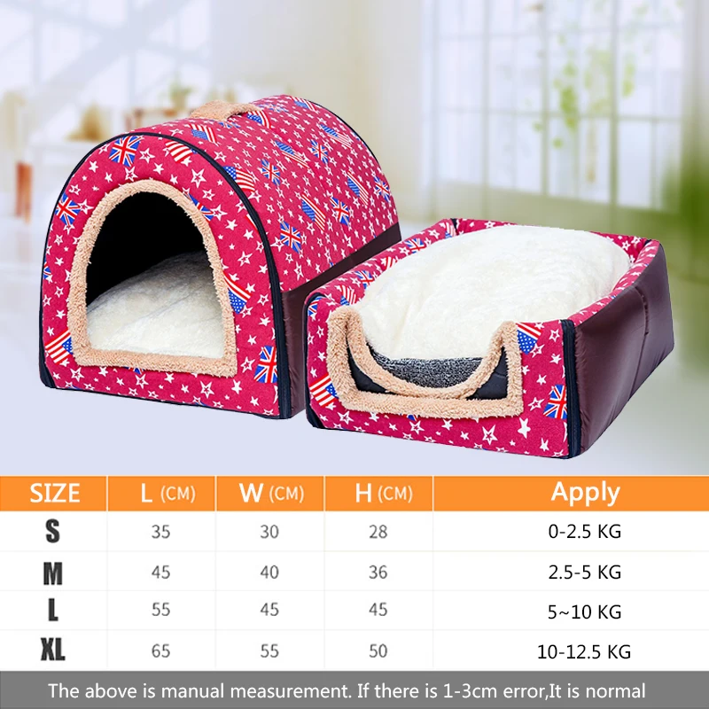 Winter Bed House Kennel Fleece Soft Nest Comfortable Cat Warm Cave Lovely Bow Design Puppy for Small Medium Dog House Hand Wash Winter Bed House Kennel Fleece Soft Nest Comfortable Cat Warm Cave Lovely Bow Design Puppy for Small Medium Dog House Hand Wash