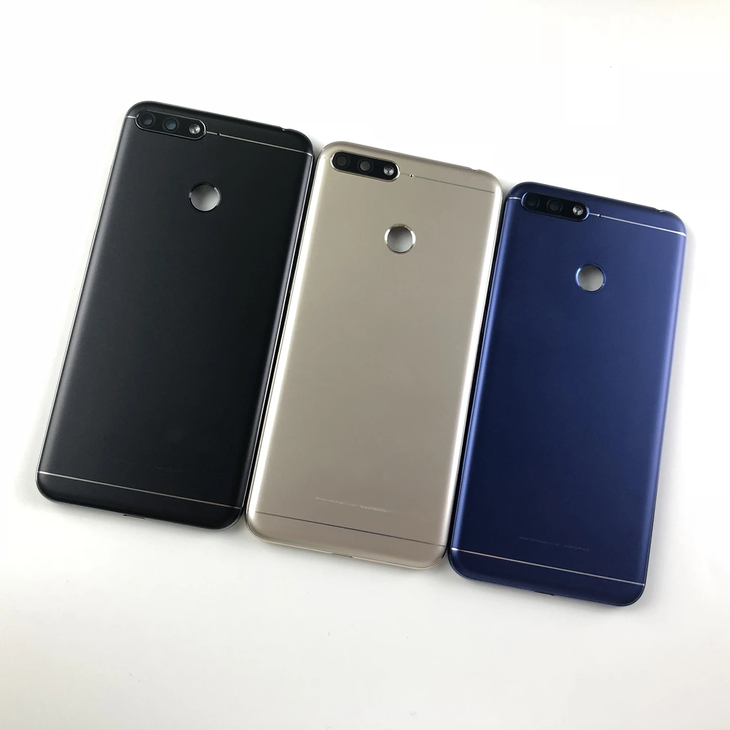 

For Huawei Y6 Prime 2018 Housing Battery Cover Back Cover and rear camera glass lens and Power Volume Buttons+logo