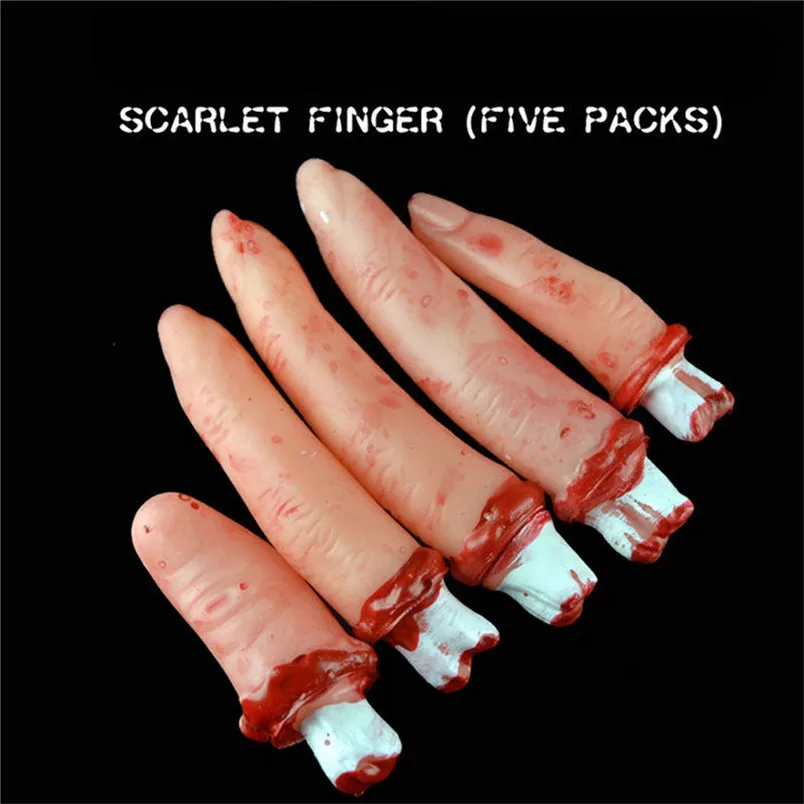 

Human Finger Hand Bloody Dead Body Parts Haunted House Halloween Prop Novelty Funny Toy 30AG02