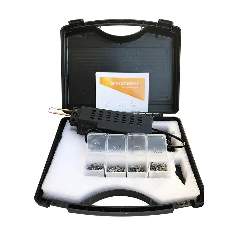 Herramienta grapadora de plástico para parachoques de coche, máquina soldadora para carenado y carrocería de coche, 220-250 V, 200 grapas, 0,6/0,8mm