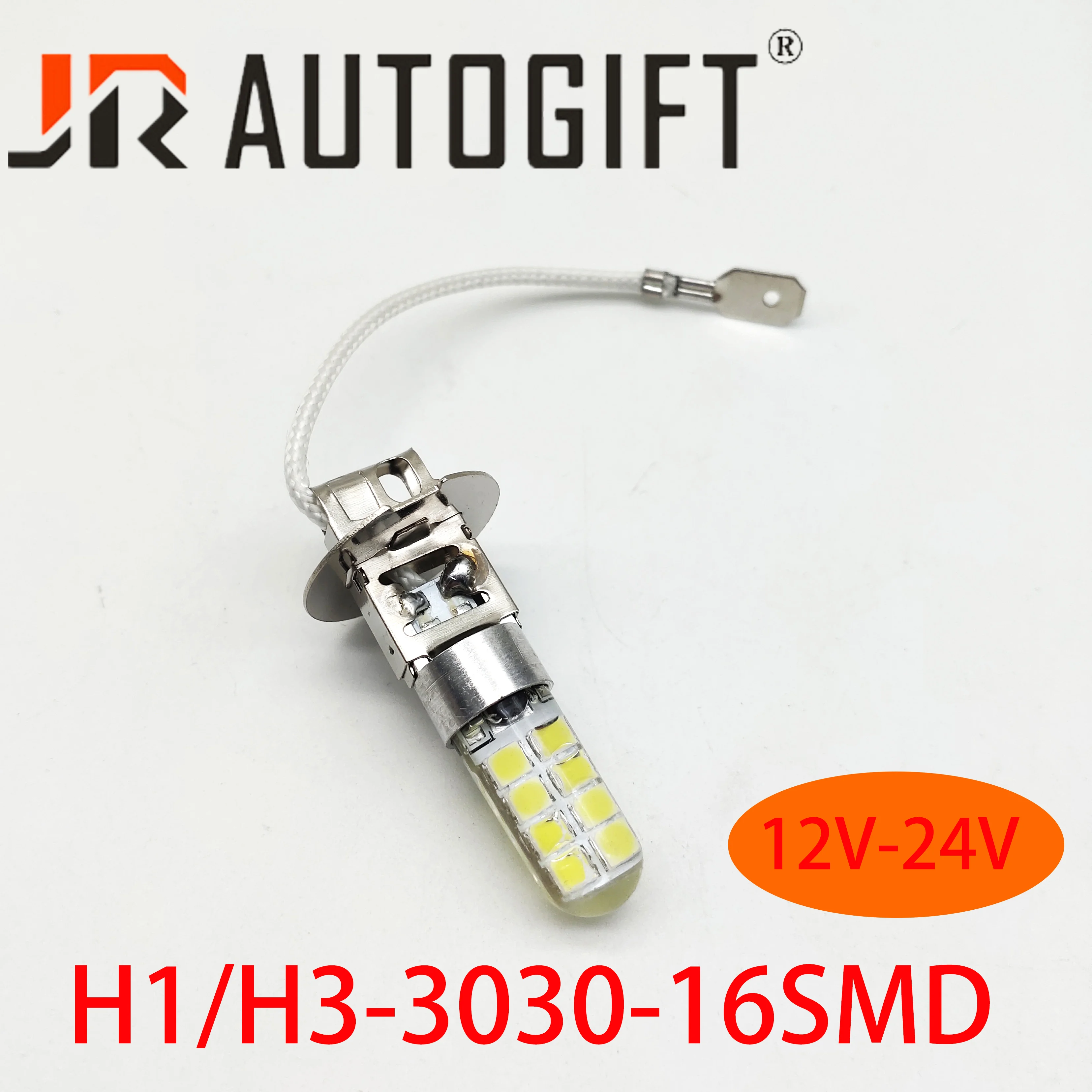 100 шт. Автомобильные светодиодные лампы H1 H3 3030 16smd 12 24 В|Передние LED-фары для авто| |