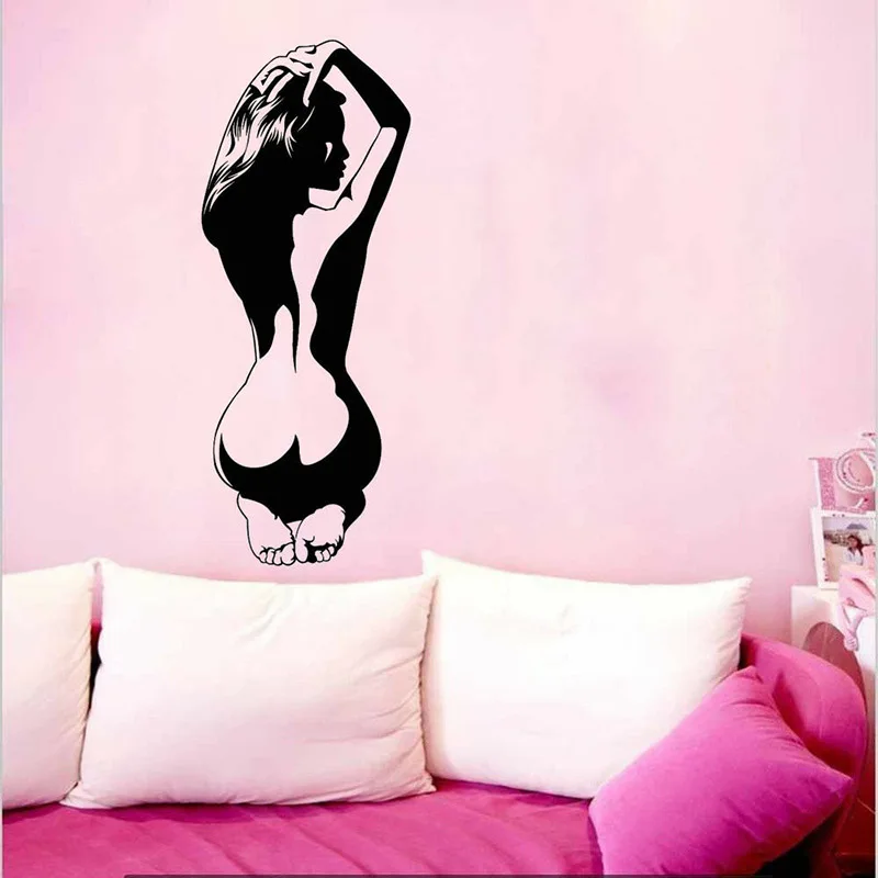 Sexy Female Women Naked Glass Wall Sticker Bathroom Man Cave Couple Wedding Wall Decal Bedroom Vinyl Decor (1)