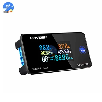 

LCD screen AC voltage current power temperature digital meter AC50-300V 10A built-in 100A external opening/closing transformer