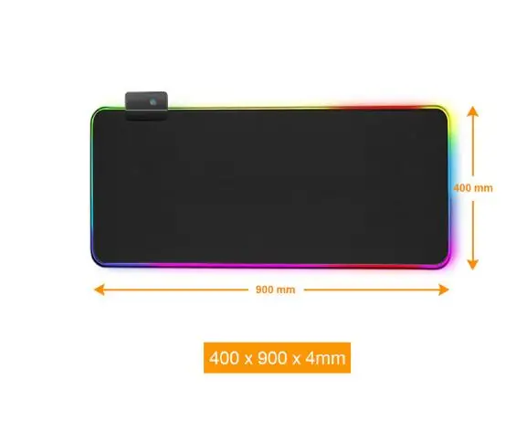 Коврик для мыши RGB игровой коврик для мыши Компьютерная коврик для мыши для клавиатуры большая мышь XXL USB большой коврик для мыши Настольный коврик игра - Цвет: 400 x 900 x 4mm