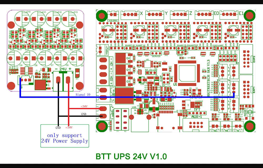 Части 3d принтера BTT UPS 24V V1.0 модуль для непрерывной печати при отключении питания модуль для Ender 3 SKR V1.3 PRO mini E3 плата управления